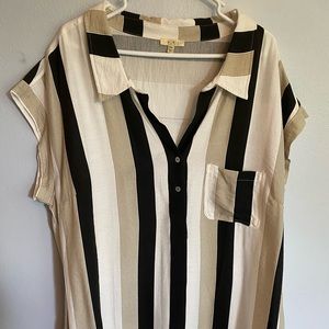 Cap Sleeve Striped Shirtdress from local boutique